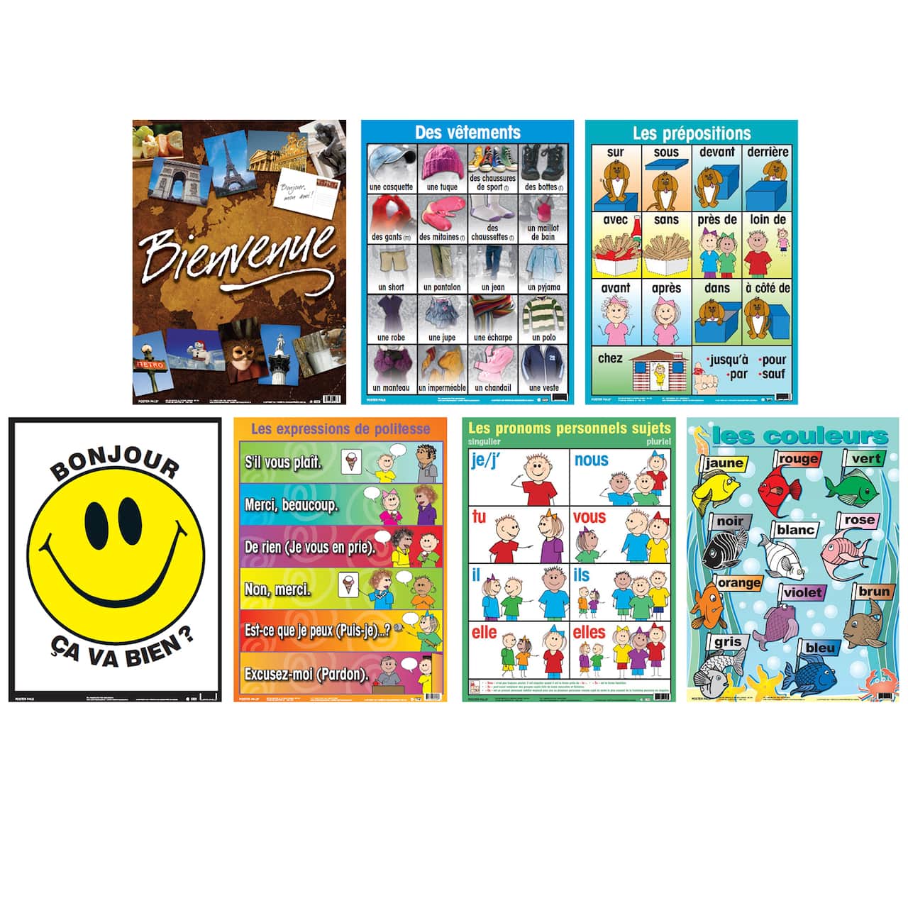 Poster Pals® French Essential Classroom Posters, 7ct.